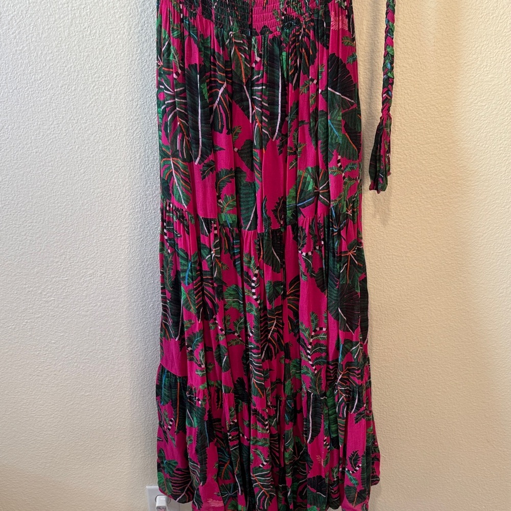 FARM Rio Vibrant Pink and Green Strapless Dress - Picture 14 of 15